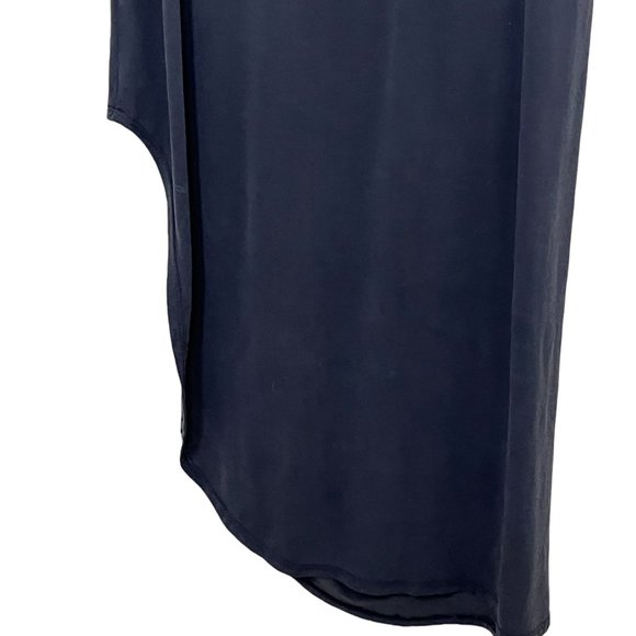 Mod Ref Womens Black Sleeveless Round Neck Asymmetrical Hem Draped Dress Size M - Picture 4 of 10